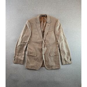 Boss Hugo Boss Hutson1 Blazer Mens 42L Beige Reda Wool-Linen 2-Button Sport Coat